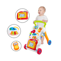 Andador Correpasillos Musical Bebe 2 en 1 Luces Sonidos Base Antivuelco Ruedas Goma Plegable