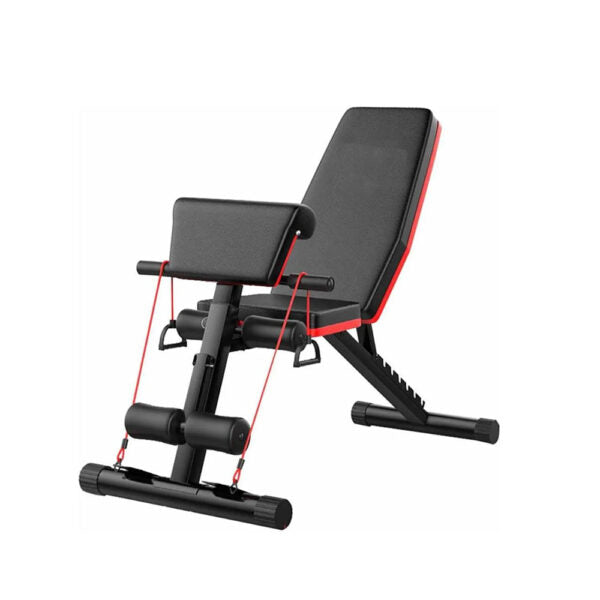 Banca Abdominal Ajustable + Bíceps Con Bandas