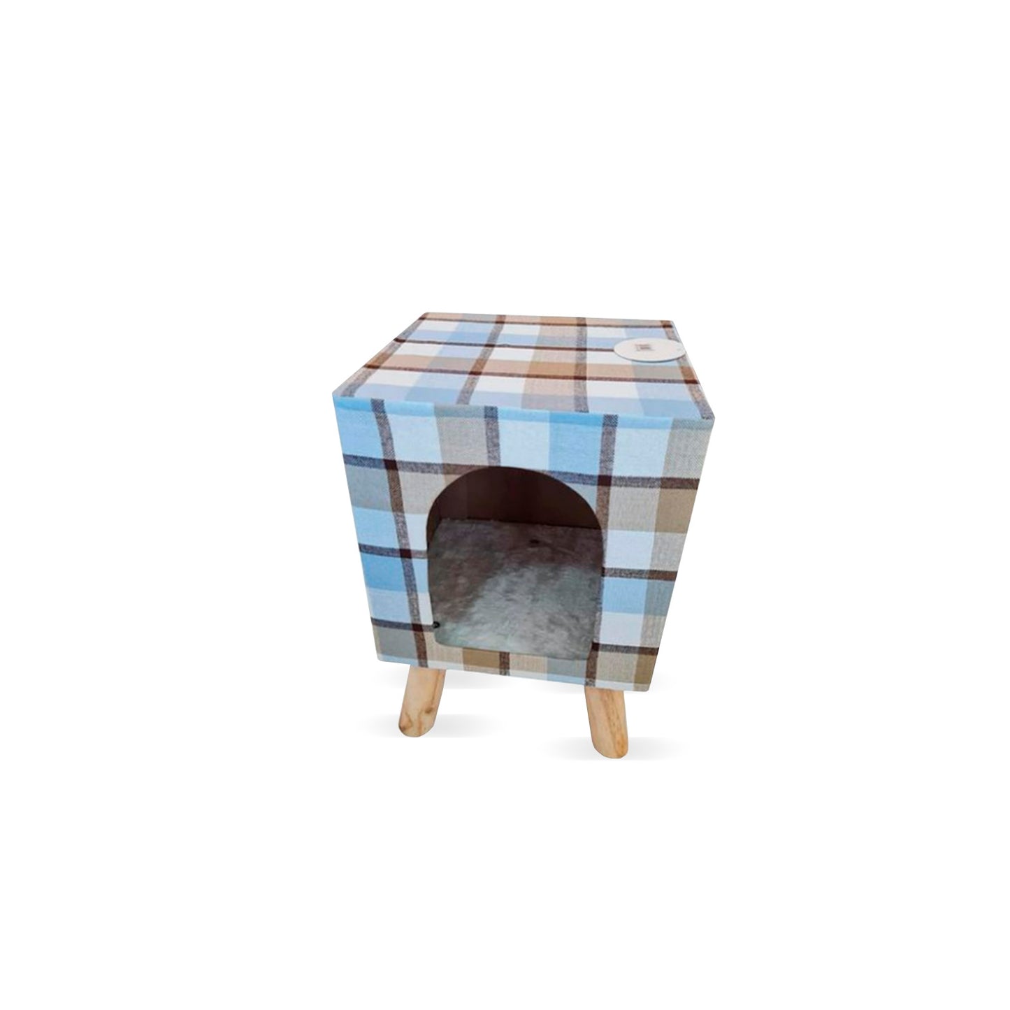 Casa para Gatos de Tela y Madera