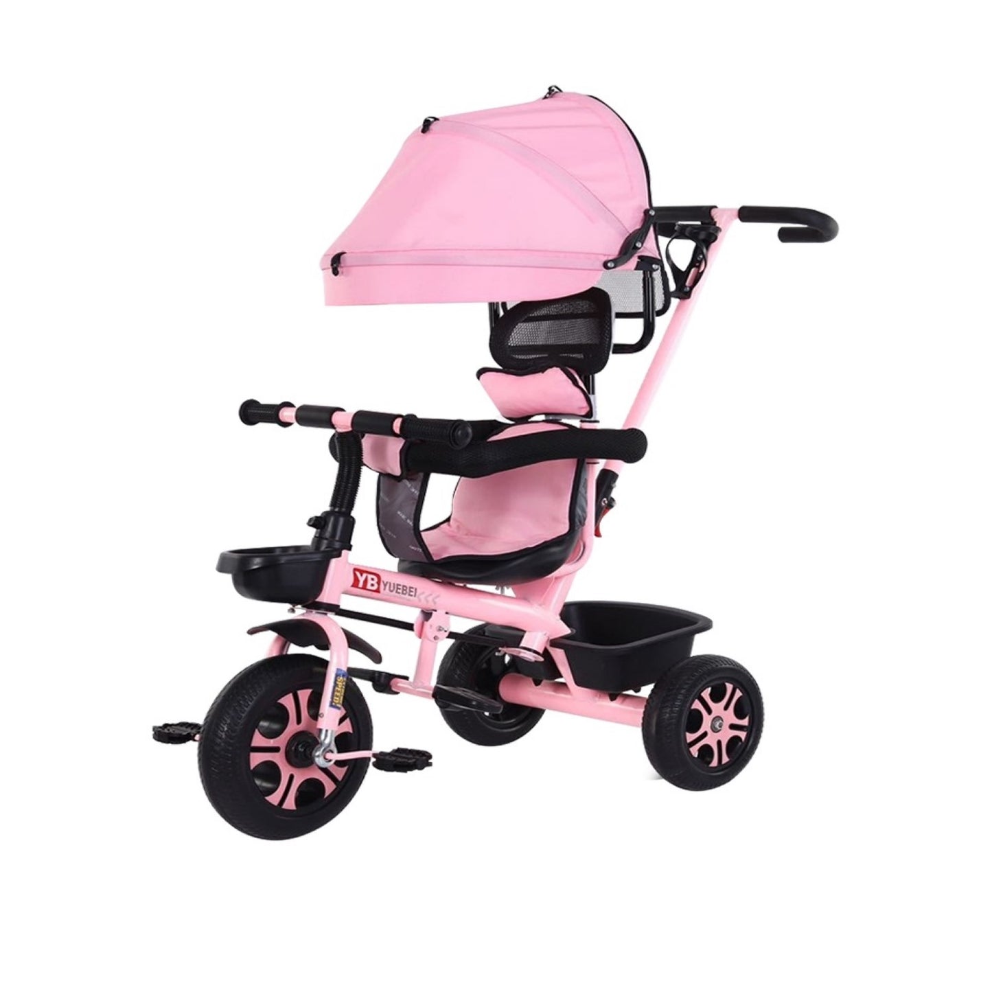 Coche Triciclo 4 En 1 Rosado Infantil