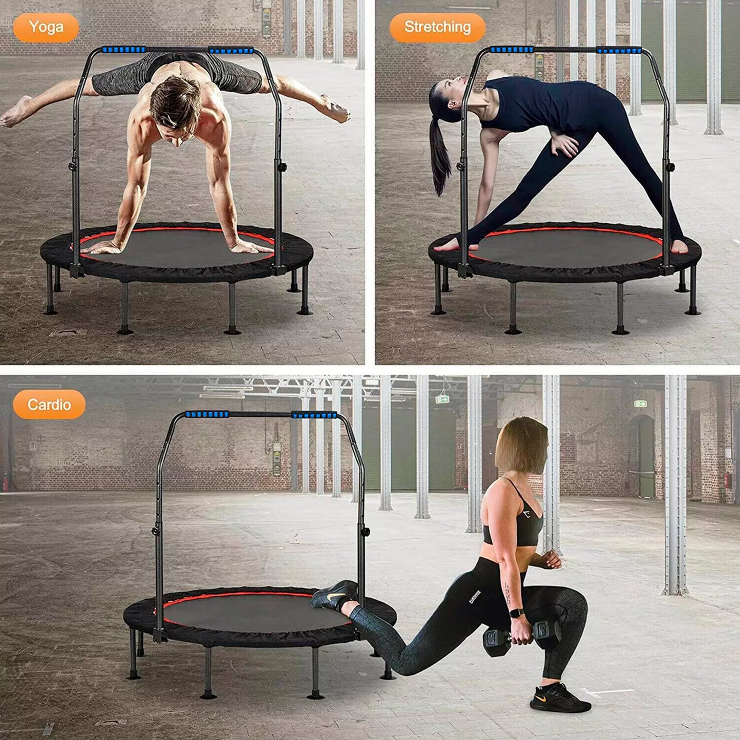 Trampolín con soporte 100 cms Saltarina con Cobertor Power Jump Roja