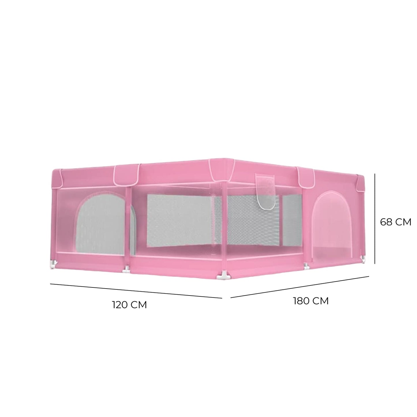Corral De Seguridad Bebe 180 Cm Rectangular Rosado