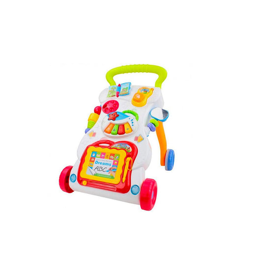 Andador Correpasillos Musical Bebe 2 en 1 Luces Sonidos Base Antivuelco Ruedas Goma Plegable