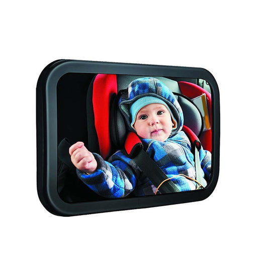 Espejo Retrovisor Bebe Auto Cristal Irrompible Gran Angular Rotacion 360 Instalacion Velcro