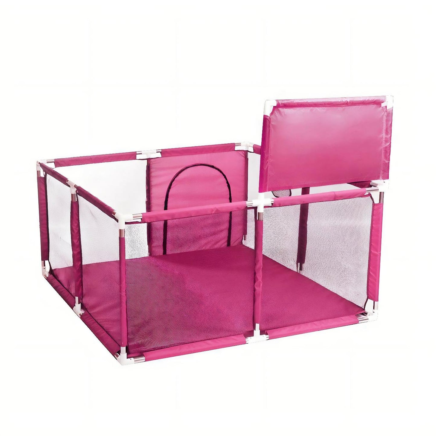 Corral Seguridad Bebes Con Aro De Basket + Pelotas de regalo, 128cm Rosado
