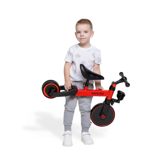 Triciclo Correpasillos Rojo 3 en 1 Manillar Ergonomico Ajustable Sillin Acolchado Ruedas Traseras 50x69x50 cm
