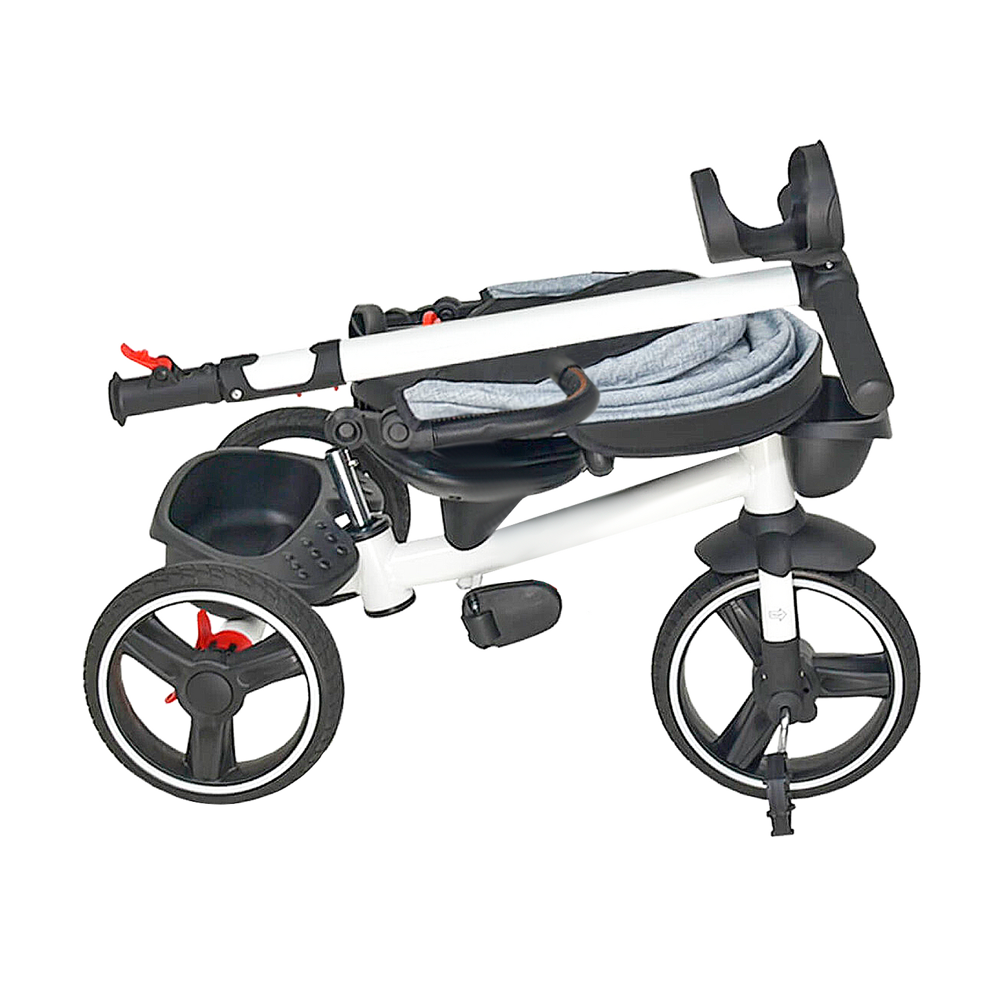 Triciclo Coche 4 En 1 Plegable Reclinable 360° Blanco
