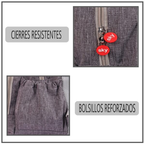Mochila Pañalera Bebé Bolso Maternal Elegante Gris