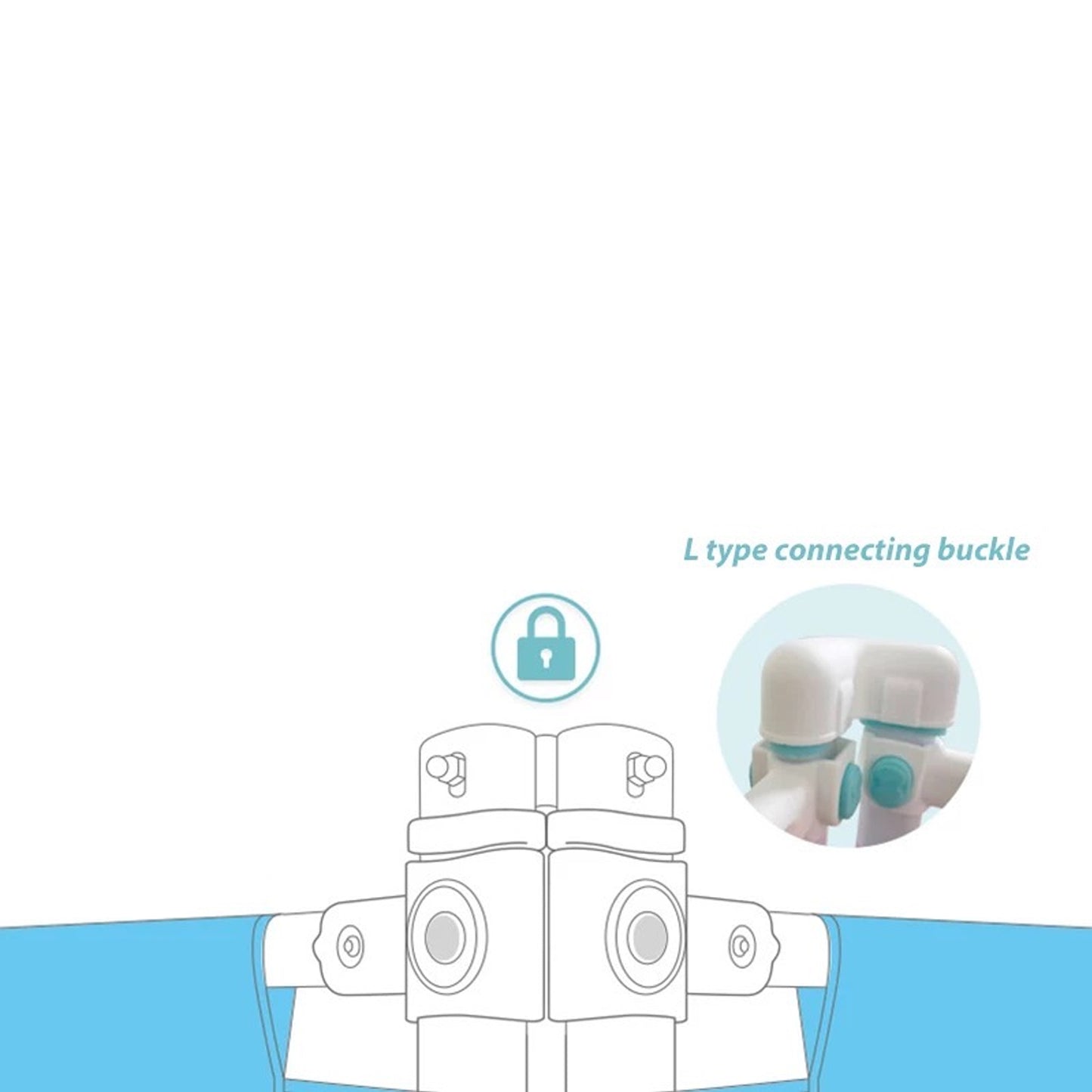 Baranda De Cama Seguridad Bebe Plegable 180cm Celeste