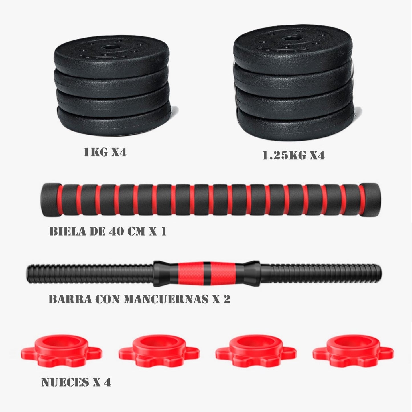 Set de Mancuernas 10 kg mas unión
