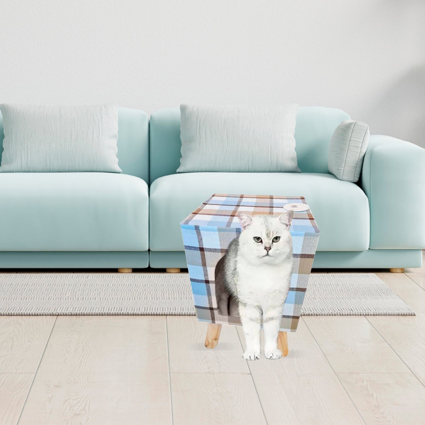 Casa para Gatos de Tela y Madera