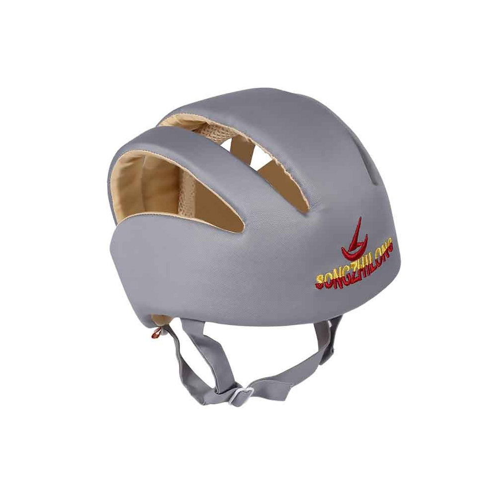 Casco Protección Seguridad Bebe Antigolpes Gateo Gris