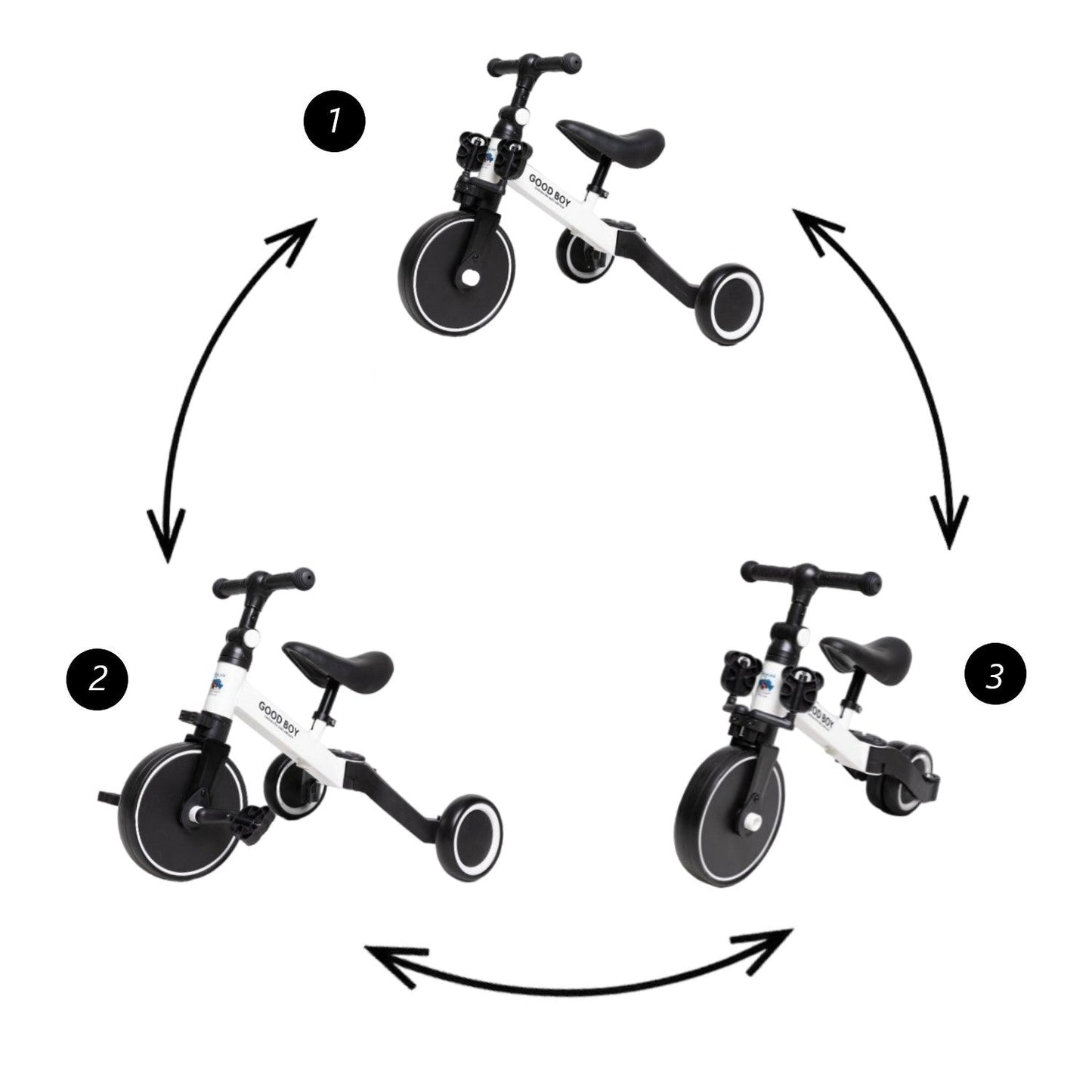 Triciclo multiposiciones 3 en 1, Blanco