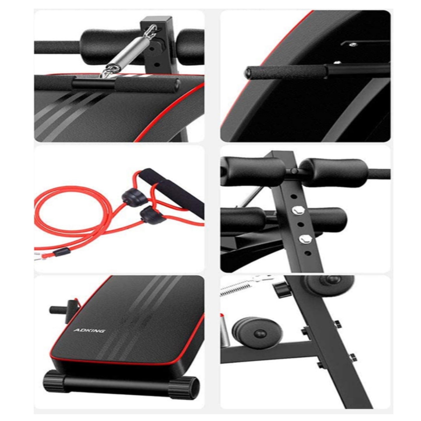 Banca Abdominales Full Pro Biceps Triceps Con Bandas