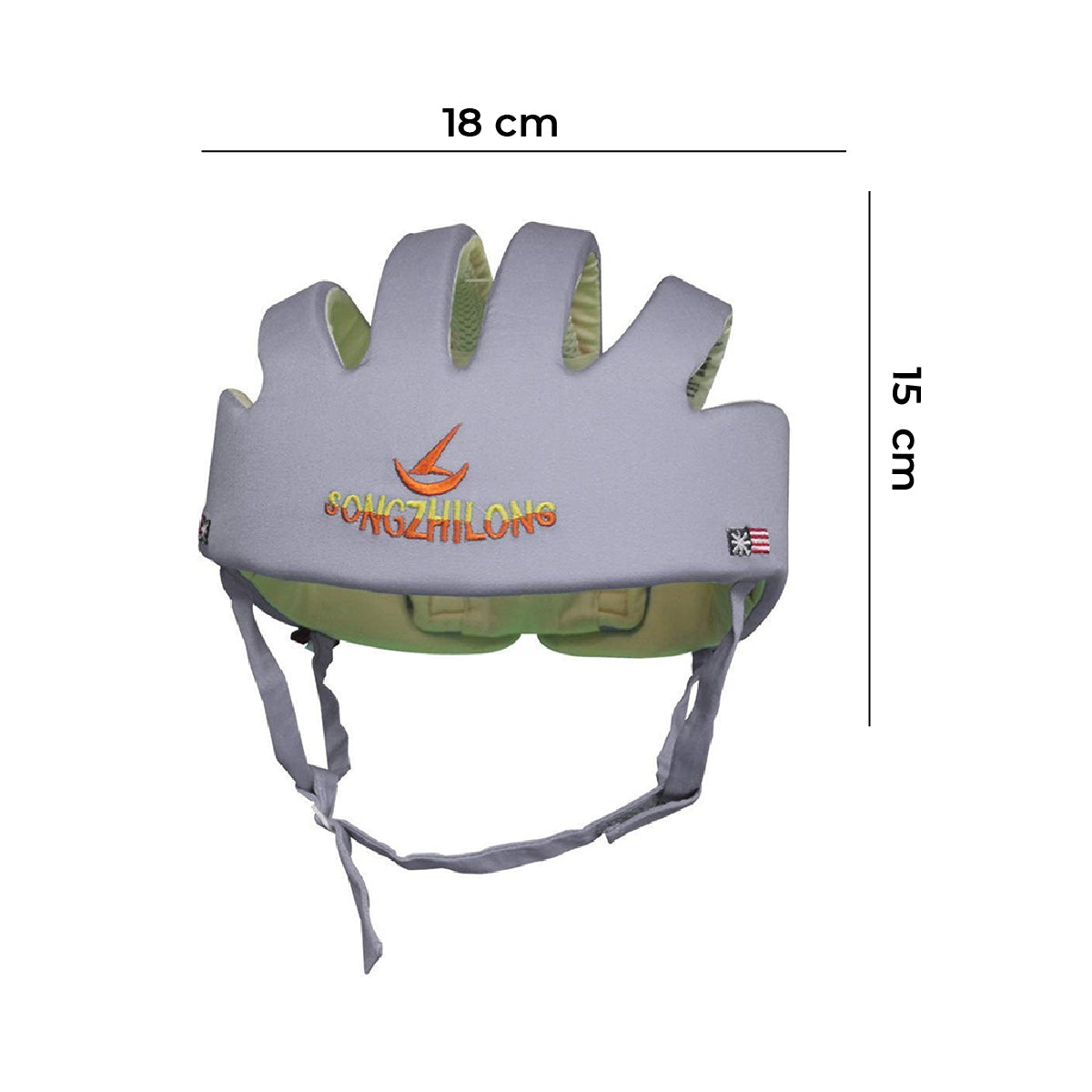 Casco Protección Seguridad Bebe Antigolpes Gateo Gris