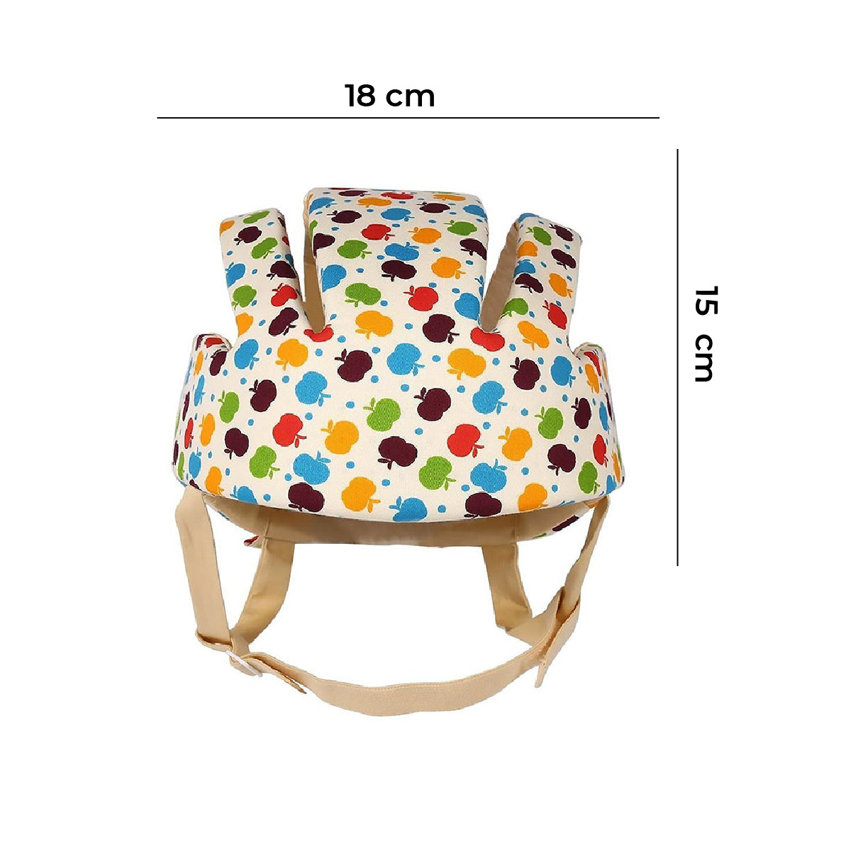 Casco Antigolpes Bebe Gateo Beige EVA Algodon Ajustable Velcro 6-24 Meses