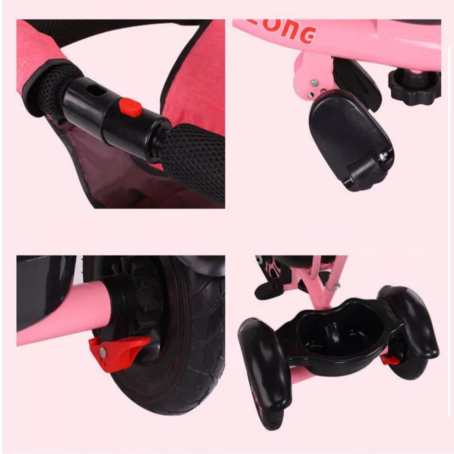 Coche Triciclo 4 En 1 Rosado Infantil