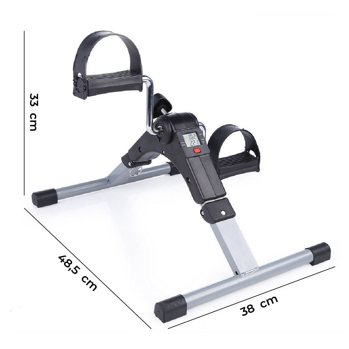 Pedalera Mini Pro 8 Niveles Resistencia Magnetica Contador Digital RPM Calorias Silenciosa