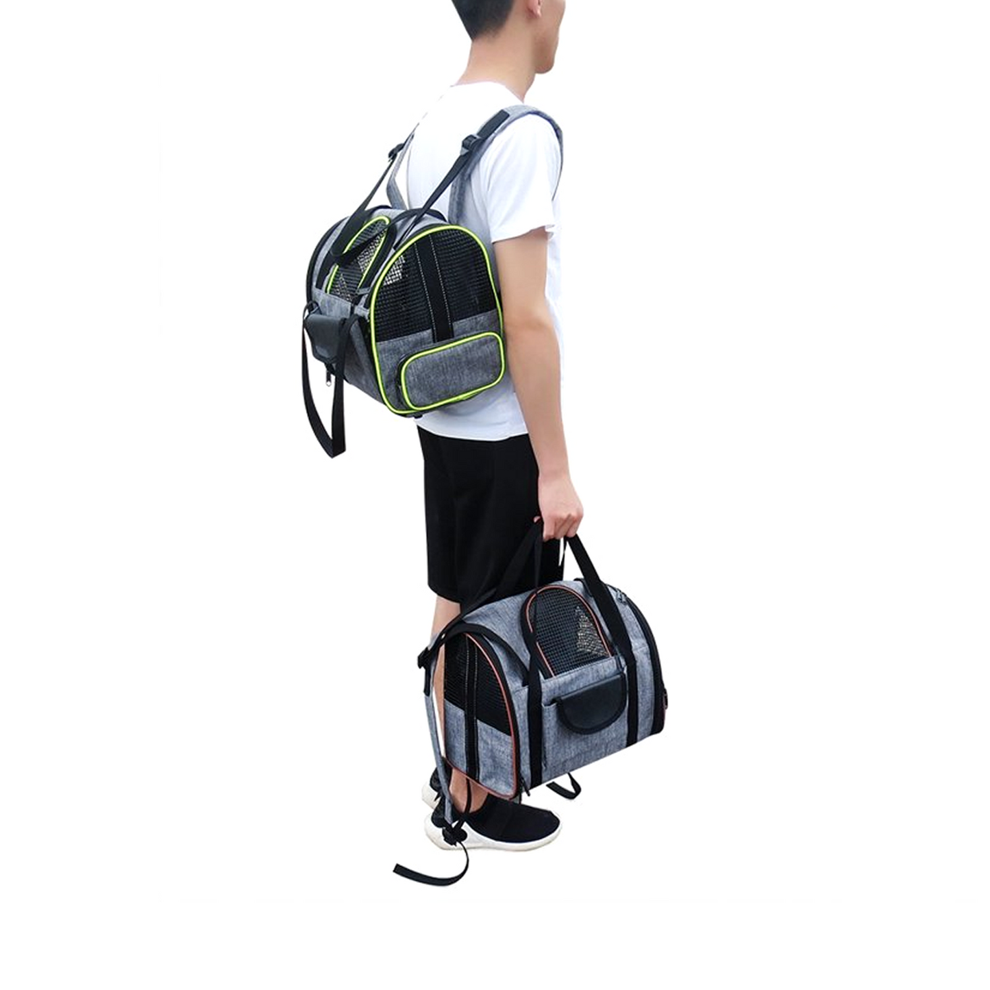 Mochila transportadora mascotas transpirable ventana acrílica gatos