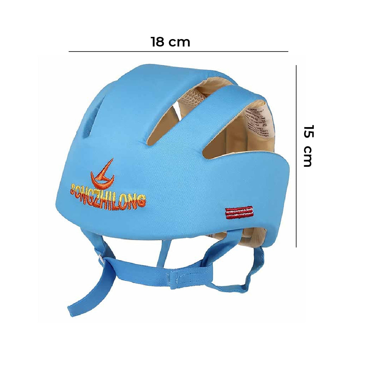 Casco Protección Seguridad Bebe Antigolpes Gateo Celeste