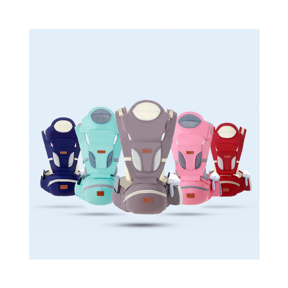Portabebés Ergonómico Con Soporte Y Bolso Celeste
