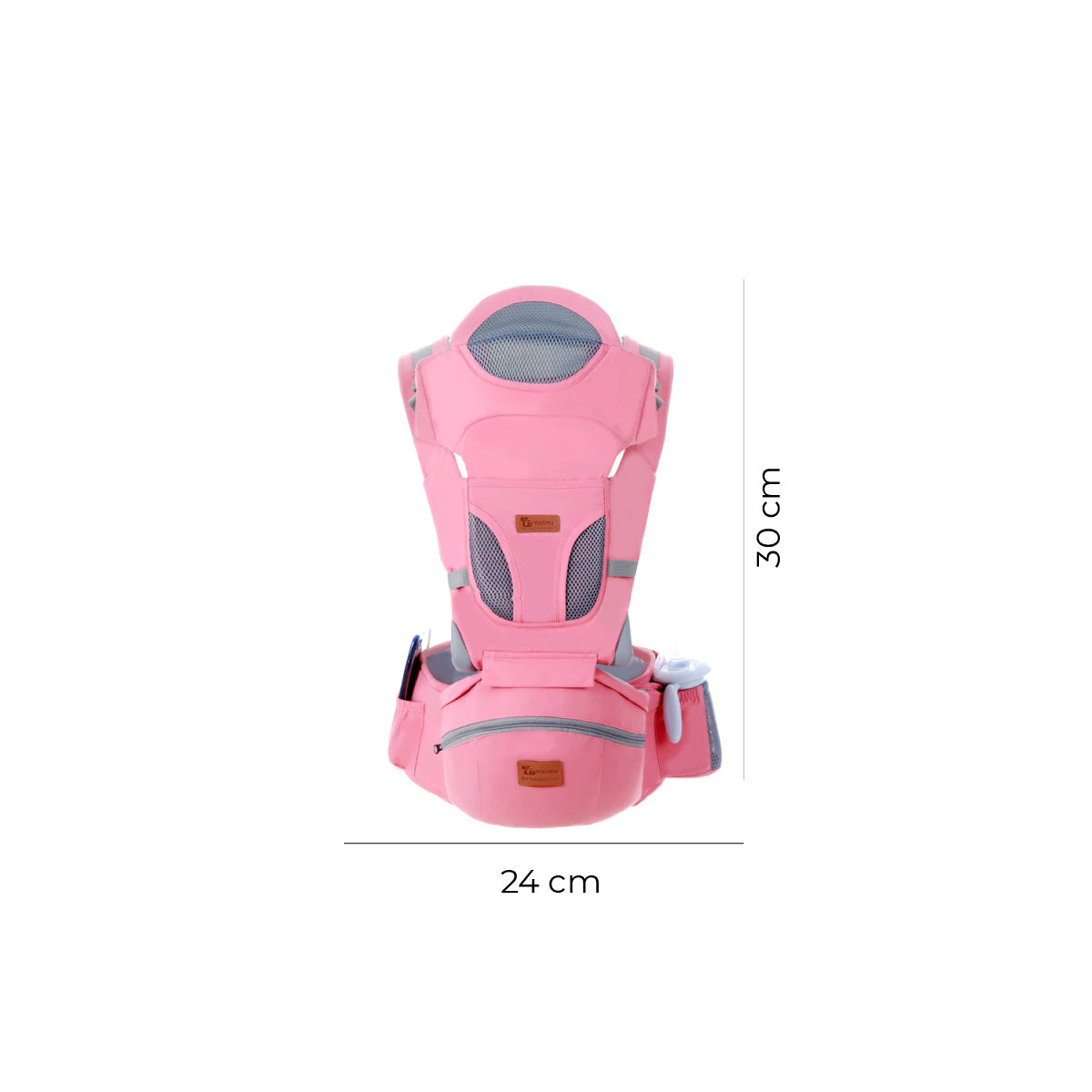 Portabebés Ergonómico Con Soporte Y Bolso Rosado
