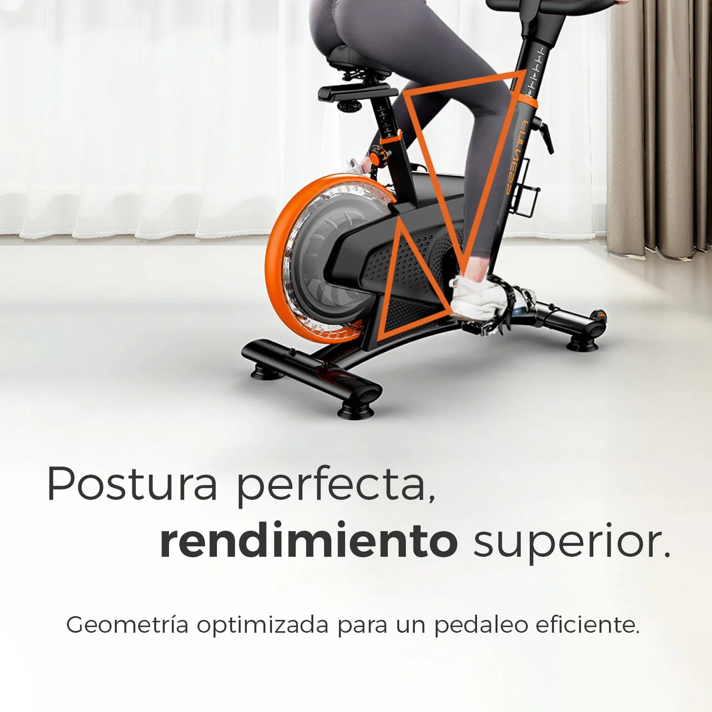 Bicicleta Spinning Magnetica K12 8 kg 8 Niveles Monitor LCD Geometria Mejorada 130 kg