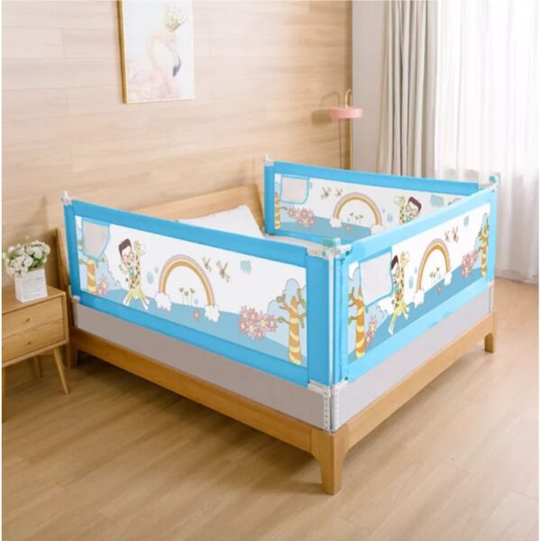 Baranda De Cama Seguridad Bebe Plegable 180cm Celeste