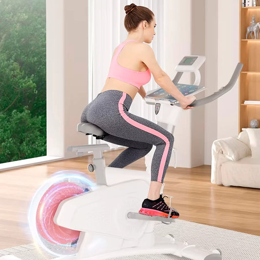 Bicicleta Spinning Magnetica K11 8 kg 8 Niveles Silenciosa Monitor LCD Freno Rapido 130 kg