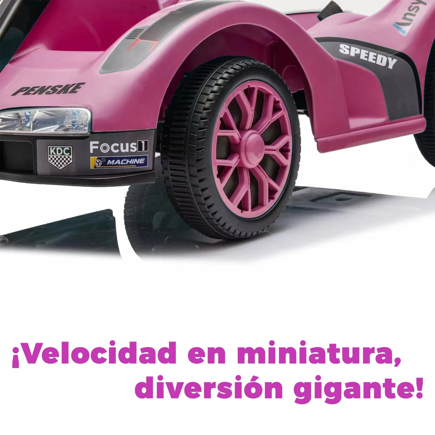 Auto Electrico Niños Karting Con Control, Luz Y Sonido Color Rosa
