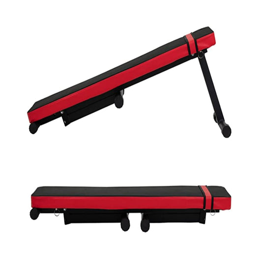 Banco Abdominales Plano Plegable Multifuncional Press Mancuernas Elevaciones 108 cm Acero