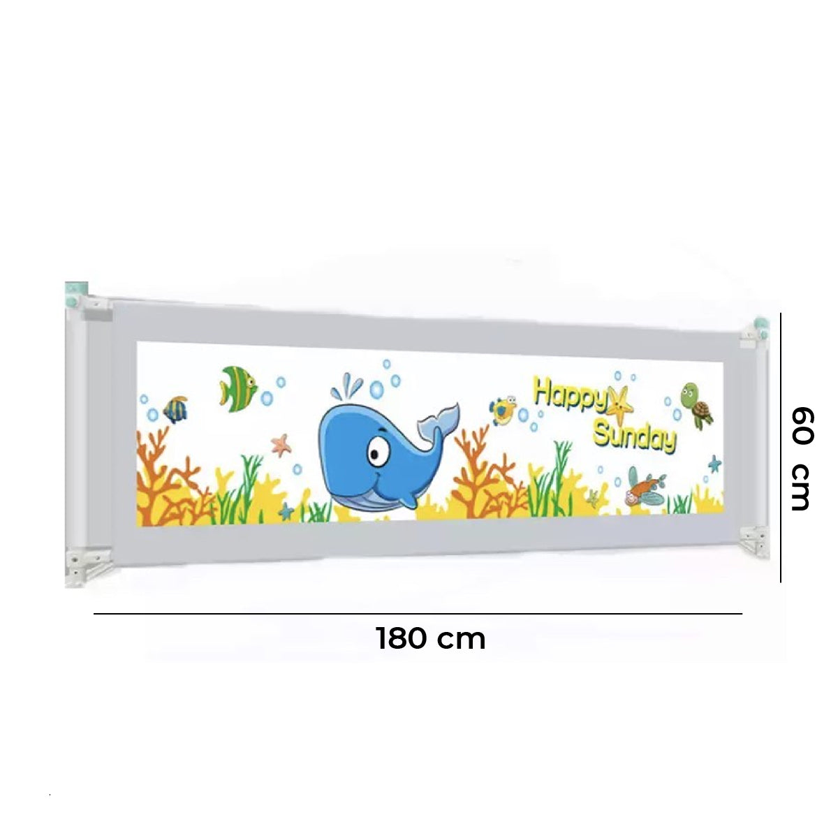 Baranda De Cama Seguridad Bebe Plegable 180cm Gris