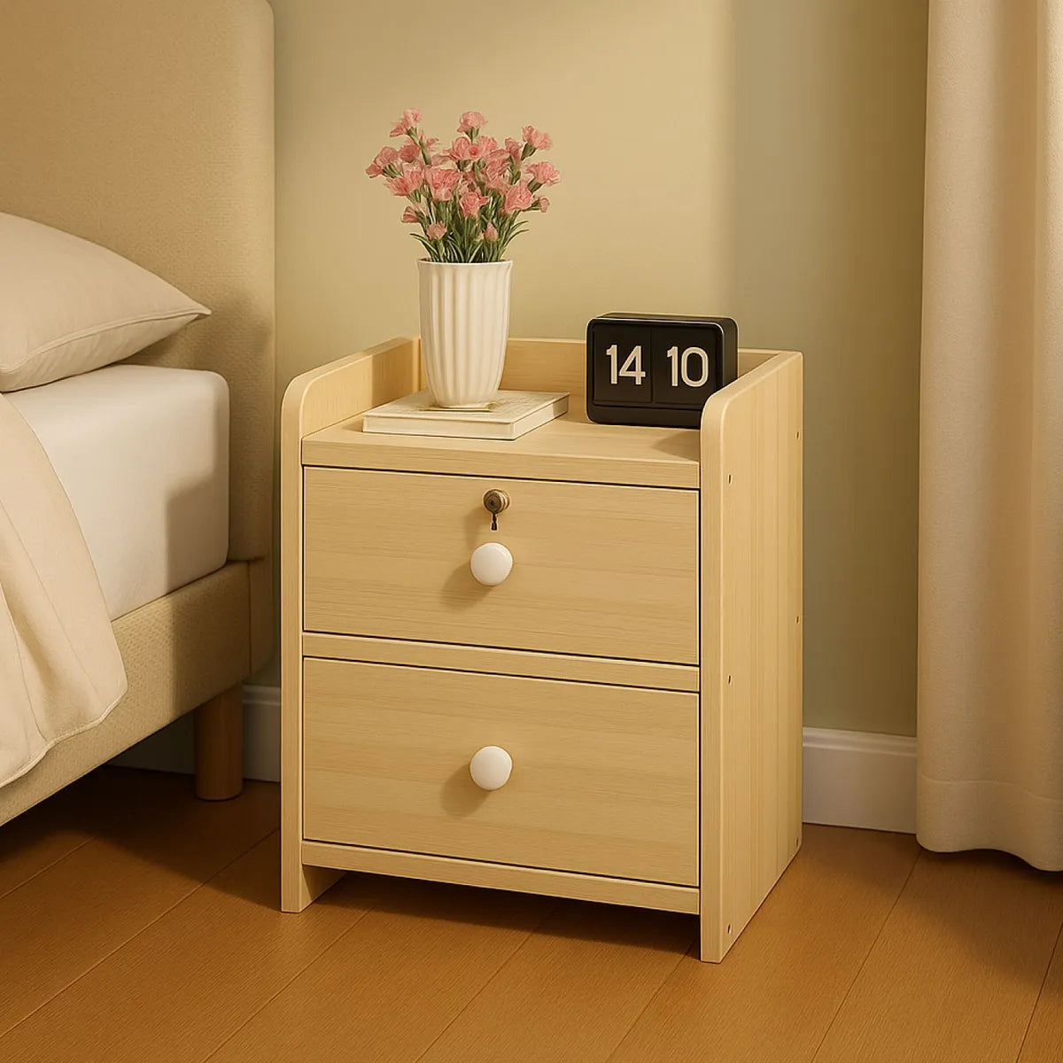 Velador Cajonera 2 Niveles Con Cajones Con Llaves 41x26x33cm Brillante Beige Agregar a favoritos
