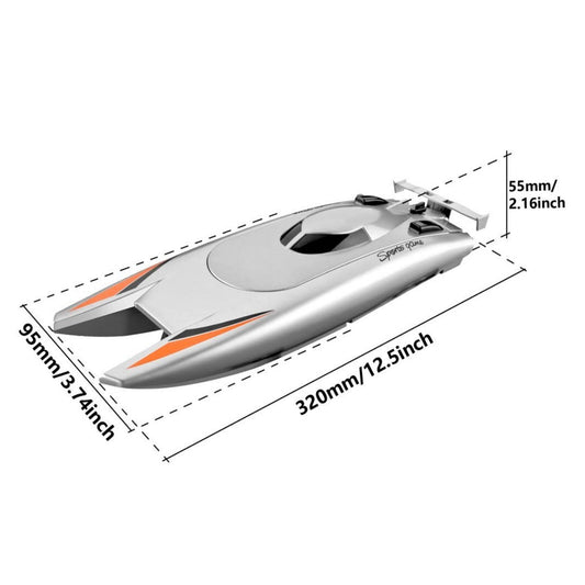 Lancha Juguete A Control Remoto Doble Motor, Gris