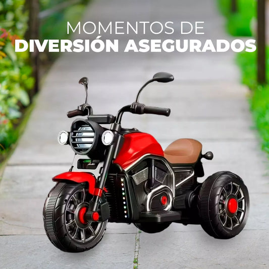 Moto Eléctrica Para Niños Motocicleta Clásica Luz Y Sonidos Roja