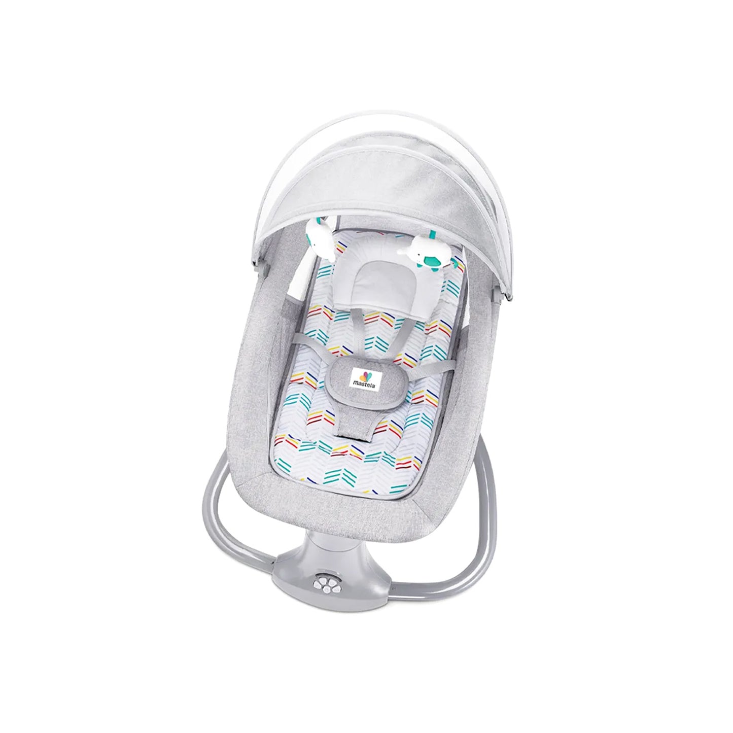 Silla Mecedora/ Columpio Bebe Inteligente Con Bluetooth Color Gris Liso