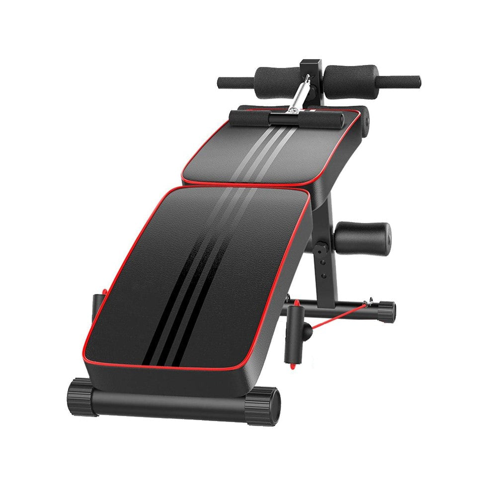 Banca Abdominales Full Pro Biceps Triceps Plegable Con Bandas