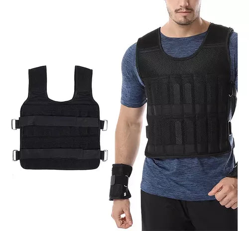 Chaleco de Peso 10Kg Lastre Ajustable Pro Entrenamiento