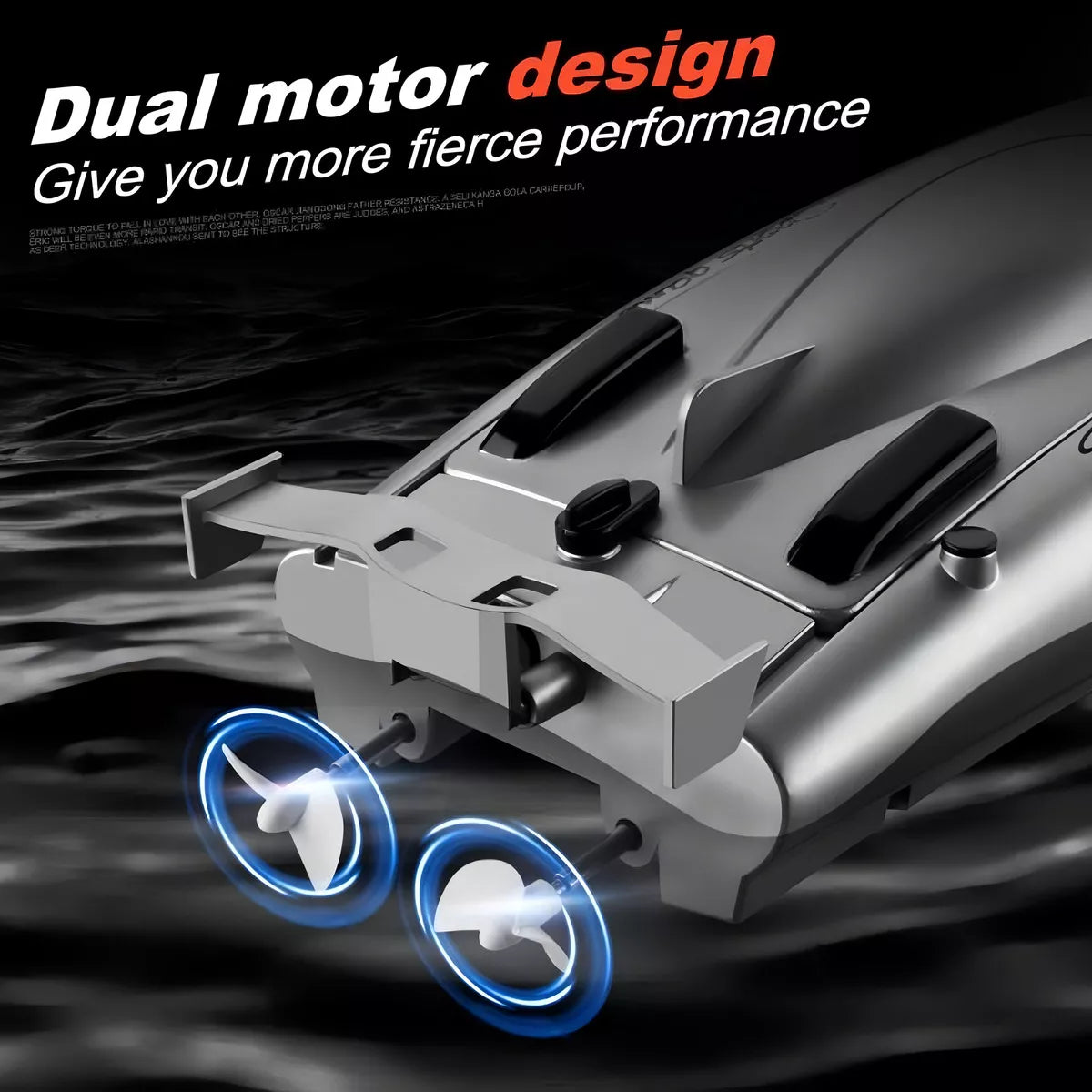 Lancha Juguete A Control Remoto Doble Motor, Gris