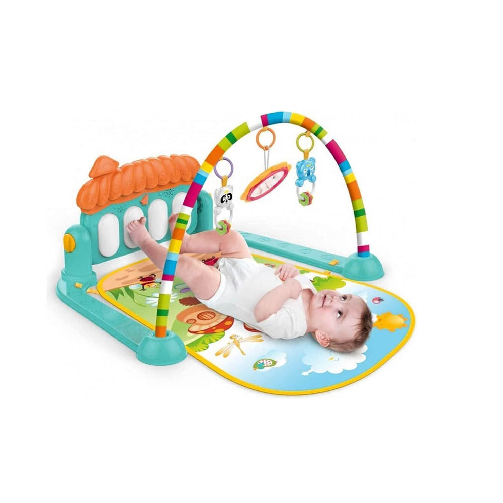 Gimnasio Musical 3 en 1 Bebe Arco Juguetes Luces Musica Colgantes Alfombra Acolchada Lavable