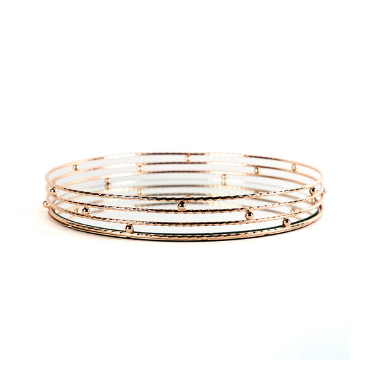 Bandeja Decorativa Circular Golden 28 Cm