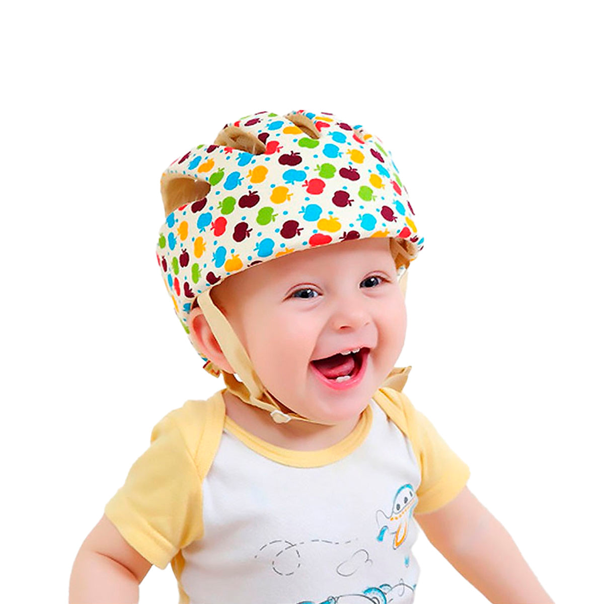 Casco Protección Seguridad Bebe Antigolpes Gateo Beige