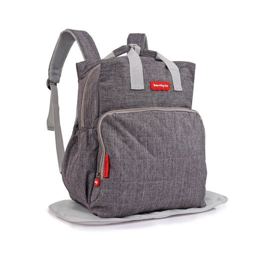 Mochila Pañalera Bebé Bolso Maternal Elegante Gris