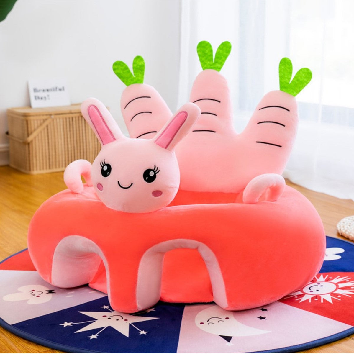 Cojin Asiento Bebe Seguridad Apoyo Conejo Ergonomico Lavable 3-18 Meses