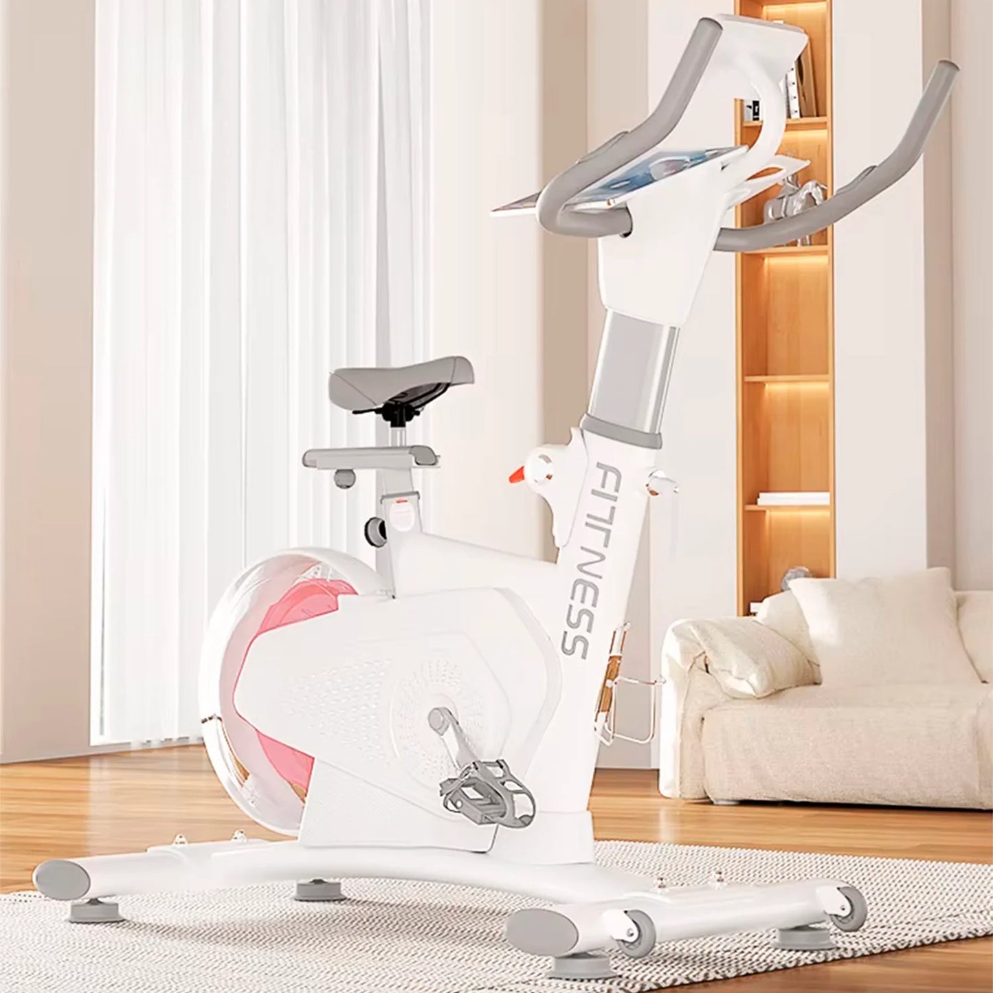 Bicicleta Spinning Magnetica K11 8 kg 8 Niveles Silenciosa Monitor LCD Freno Rapido 130 kg