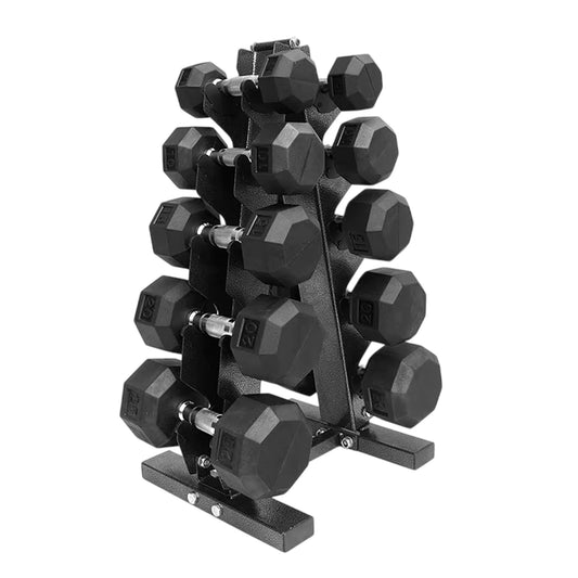 Set Mancuernas 75 Kilos Hexagonales + Rack Profesional
