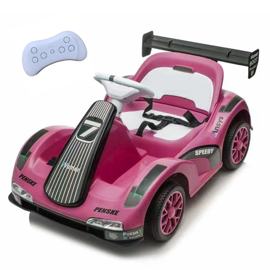 Auto Electrico Niños Karting Con Control, Luz Y Sonido Color Rosa