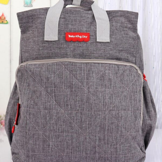 Mochila Pañalera Bebé Bolso Maternal Elegante Gris