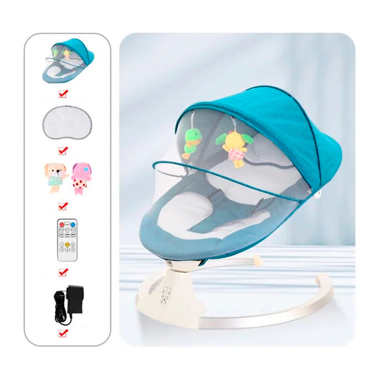 Mecedora Electrica Inteligente Bebe Multifuncion Control Remoto Velocidad Ajustable Base Aluminio Colgante Felpa