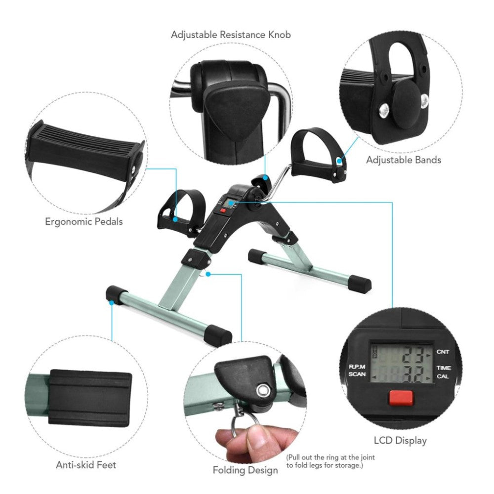Pedalera Mini Bici Entrenamiento Manos Y Pies Con Contador